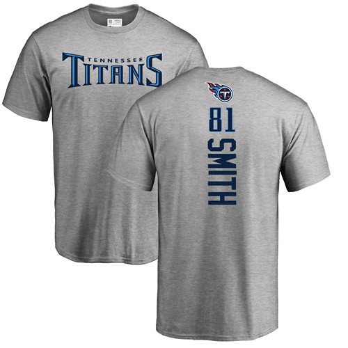 Tennessee Titans Men Ash Jonnu Smith Backer NFL Football #81 T Shirt->youth nfl jersey->Youth Jersey